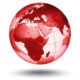 illustration of red and white globe