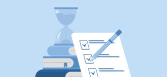 checklist and hour glass timer illustration