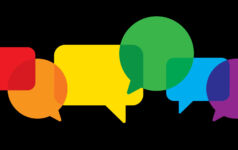 IIGCC floats ‘explicit incorporation’ of SASB sector standards in ESRS Vector illustration of multi-colored speech bubbles against a black background in flat style.