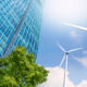 IMCO: Focusing on the clean energy transition Modern high-rise buildings are powered by wind turbines. and the fresh air from the trees