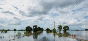 Photo of a flooded road.