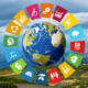 SDG symbols against landscape