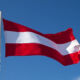 Austrian flag waving in the wind