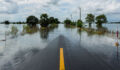 A partially flooded road