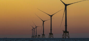 row of wind turbines
